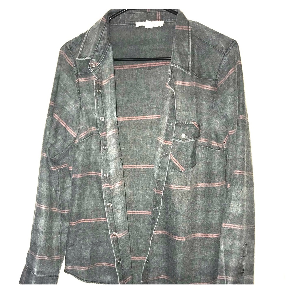 Grey Button Down Flannel